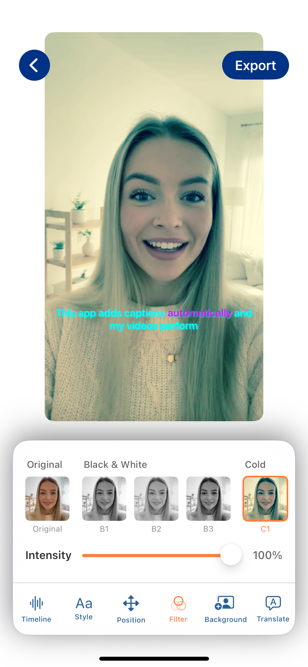 Captio App Screenshot - Customization