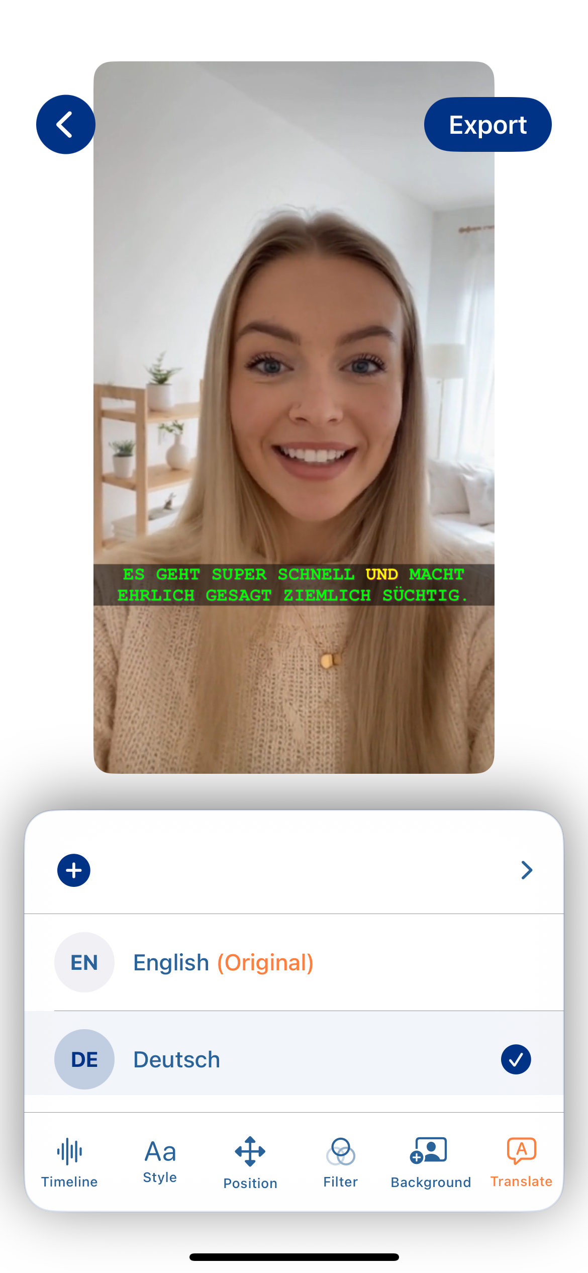 Captio App Screenshot - Timeline Editor